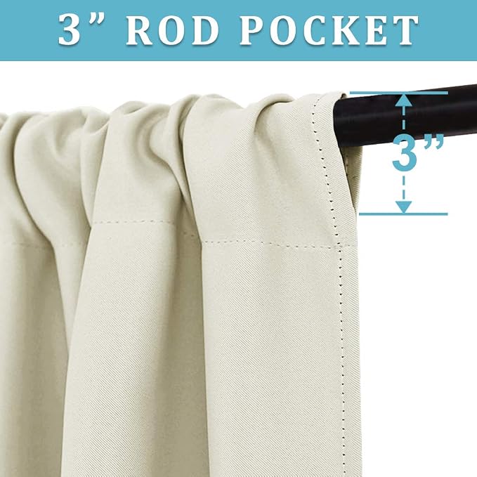 RYB HOME Curtains for Bedroom Living Room 72 inches Long, Thermal Insulated - Image 3