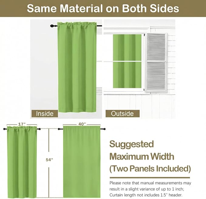 OVZME Lime Short Blackout Curtains - Image 2