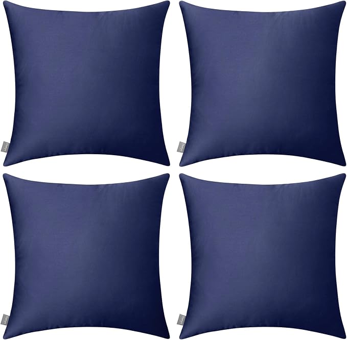 Thmyo 4-Pack 100% Cotton Comfortable Solid Decorative Throw Pillow Case Square by Thmyo