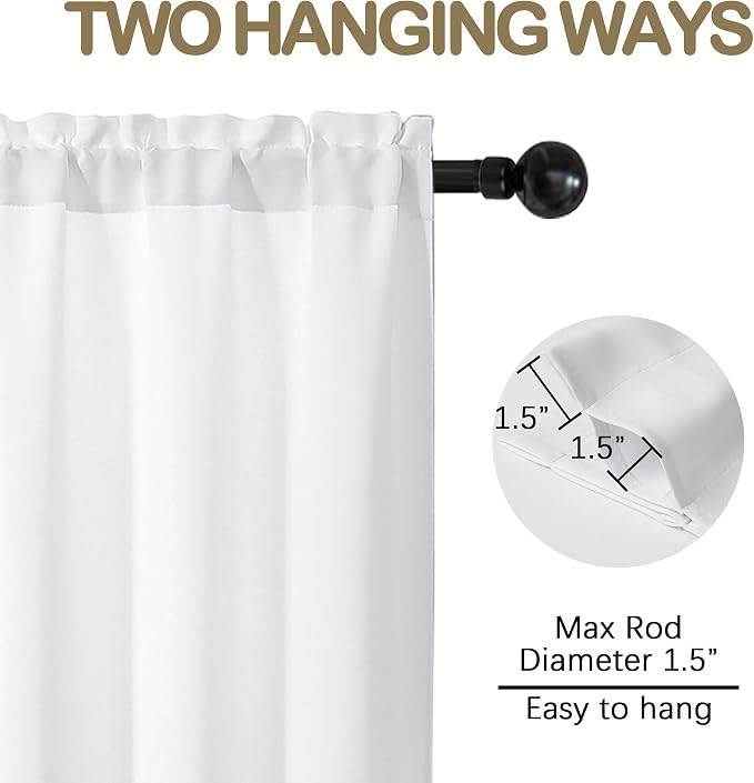 OVZME Pure White Kitchen Curtains - Image 4