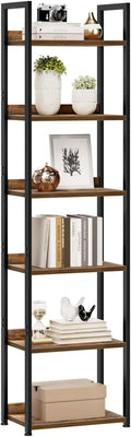 NUMENN Narrow Bookshelf, 6 Tier Bookshelves, Home Office Bookcase Shelf Storage by NUMENN