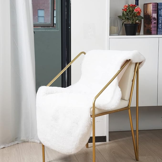 Latepis White Fluffy Rug 2x4 Small Throw Area Accent Rugs Washable Faux Rabbit - Image 7