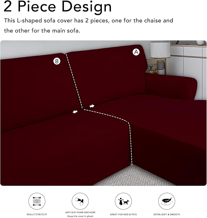 PureFit Super Stretch Sectional Couch Covers - Image 5