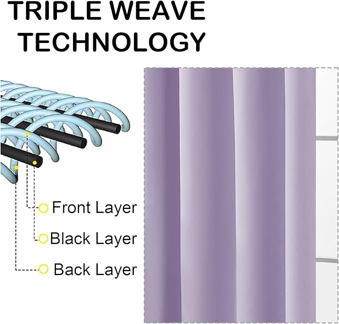 OVZME Lavender Blackout Curtains - Image 3