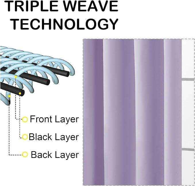 OVZME Lavender Blackout Curtains - Image 3