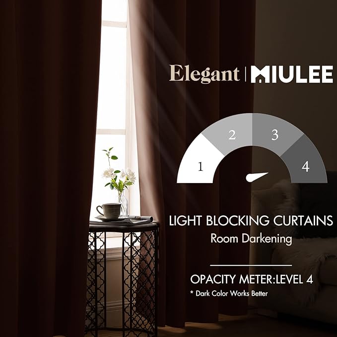 MIULEE Blackout Curtains for Bedroom Living Room Thermal Insulated Room - Image 2