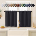 OVZME Black Blackout Curtains for Small Window Treatment, Light Blocking Short by OVZME