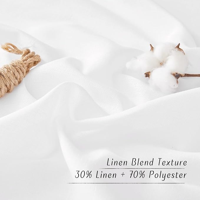 NICETOWN White Linen Curtains 90 inches Long, Grommet Thick Linen Blend Privacy - Image 5