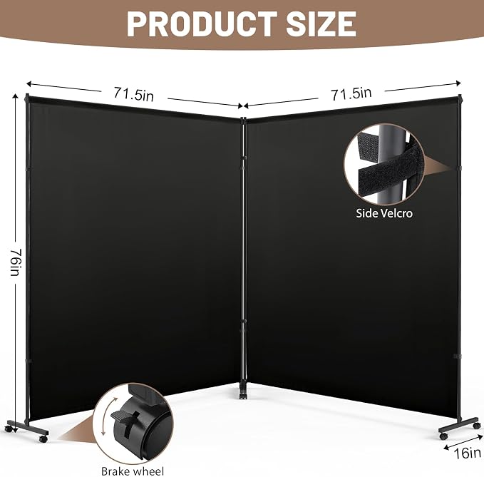 2 Panels Room Divider/Privacy Screen - Image 3