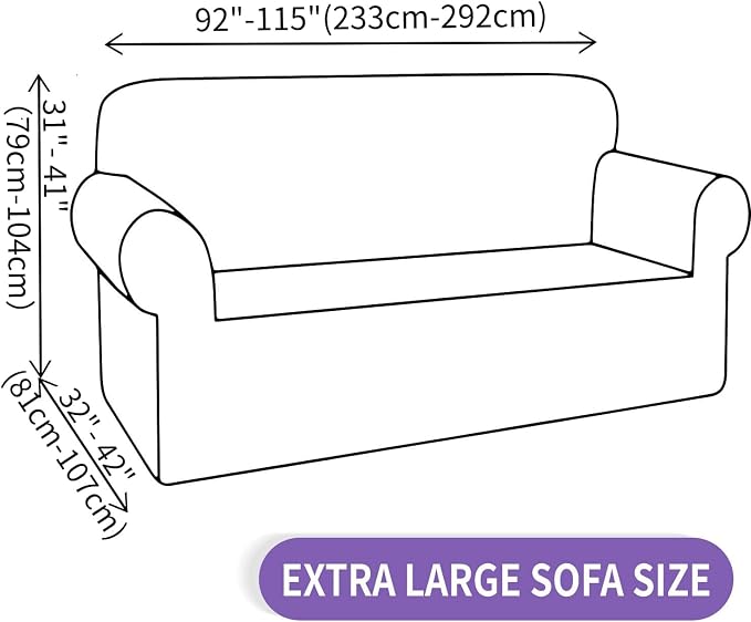 ZNSAYOTX Oversized Super Stretch Couch Cover, New Universal Sofa Covers - Image 6