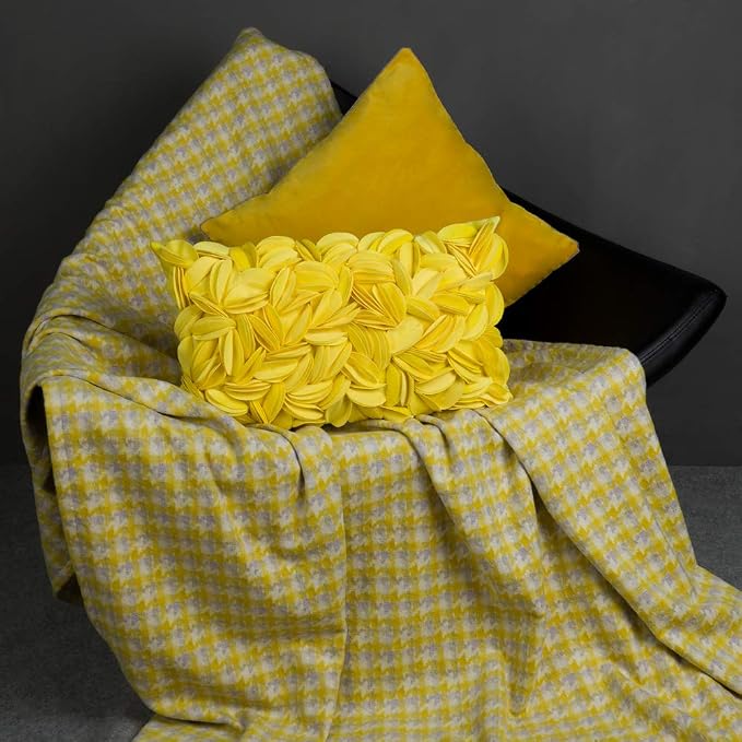 KINGROSE 3D Floral Decorative Couch Throw Pillow Cover Handmade Solid Cushion - Image 6