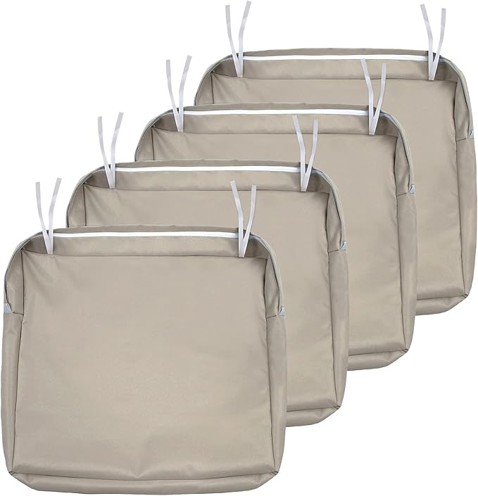NettyPro Outdoor Cushion Slipcovers Waterproof 4 Pack Patio Chair Seat Cushion by NettyPro