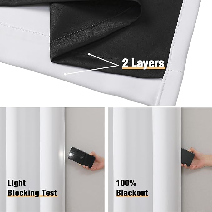 ChrisDowa 100% Blackout Curtains 63 inch Long - Image 4