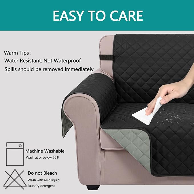 U-NICE HOME Loveseat Sofa Cover Reversible Couch Covers - Image 5