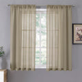 Tollpiz Short Sheer Curtains Living Room Linen Textured Curtain Sheers Light by Tollpiz