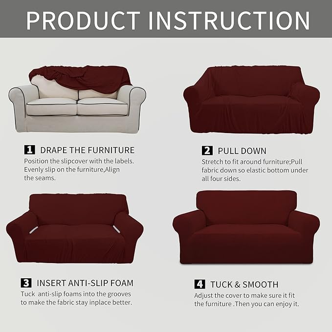Easy-Going Stretch Sofa Slipcover 1-Piece Sofa Cover Furniture Protector Couch - Image 8