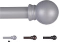 Thestoa Curtain Rods for Windows 30-46 inch, 5/8" Brushed Nickel Curtain Rod by Thestoa