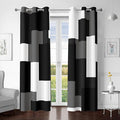 Tyrot Black Grey 100% Blackout Curtains by TyrotHomeDecor