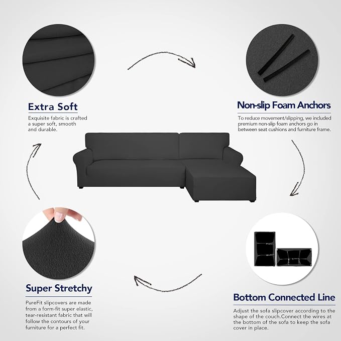 PureFit Super Stretch Sectional Couch Covers - Image 4