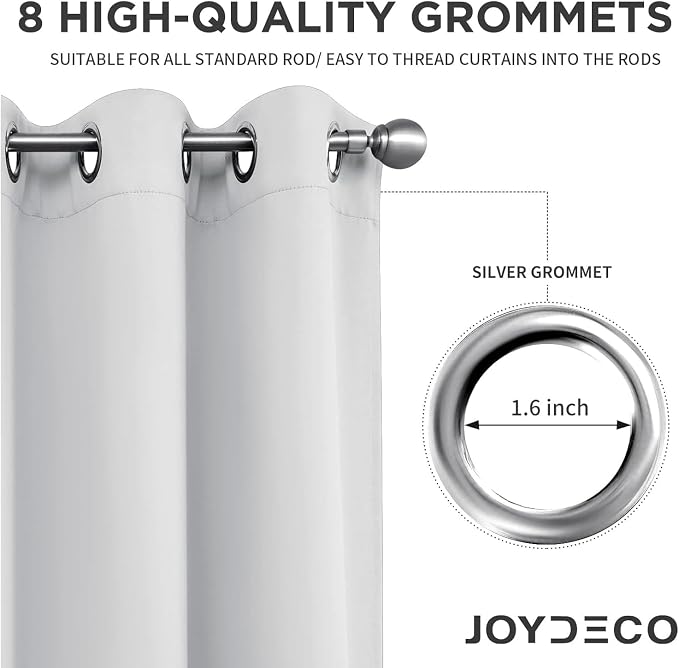 Joydeco White Curtains 120 Inches Long 2 Panels Set, Thermal Insulated Long - Image 4
