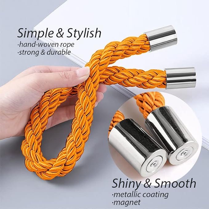 NICEEC 2 Pack Strong Magnetic Curtain Tiebacks Modern Simple Style Drape Tie - Image 3
