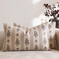 Amor Virisso Floral Throw Pillow Covers 12 x 20 Set of 2 Block Print Pillow by AffordableFloralPrintMaker