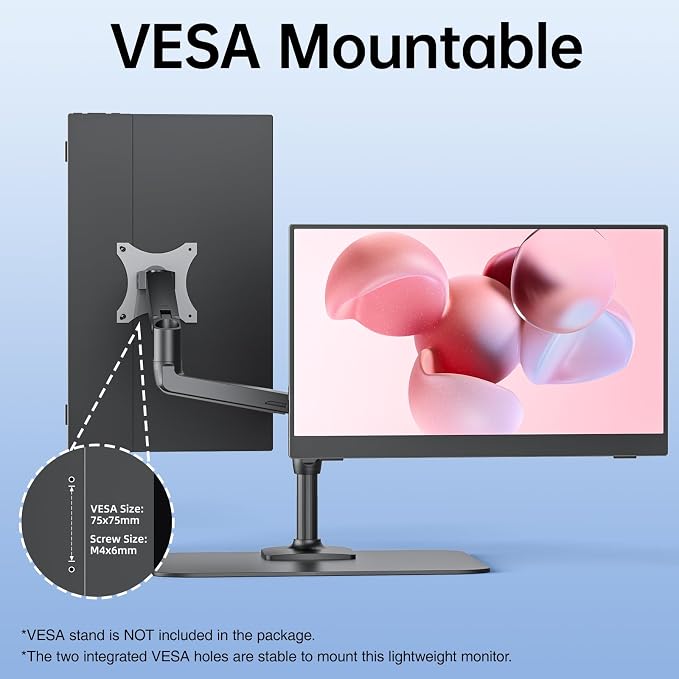 VisionOwl Portable Monitor 15.6 Inch 1080P FHD 85% sRGB Second Screen, USB-C - Image 3