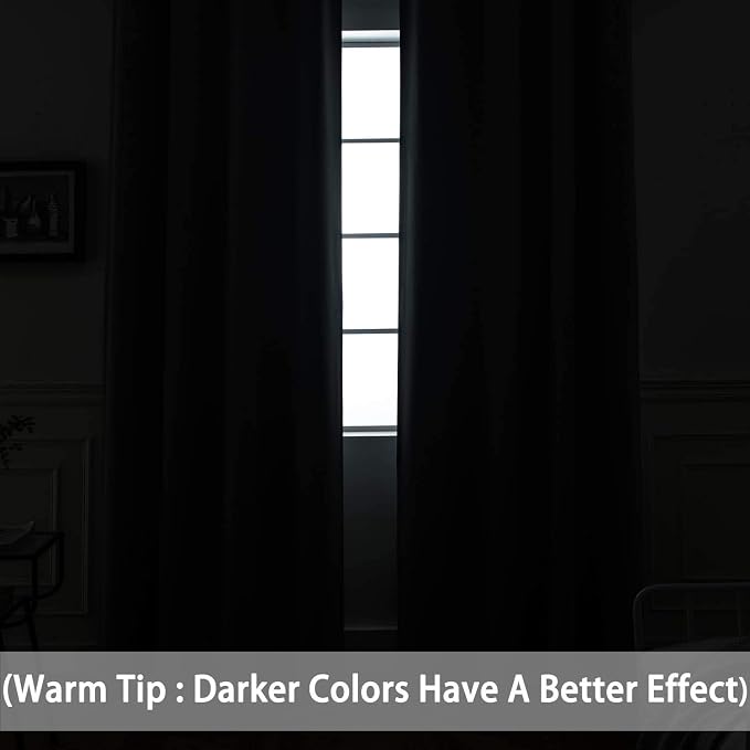 Yakamok Gray Blackout Curtains Room Darkening Thermal Insulated - Image 5