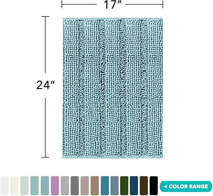 Turquoize Luxury Chenille Bath Rug - Image 2