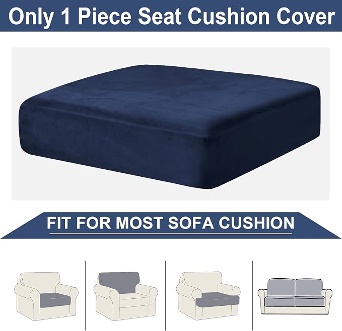 NAISI Couch Cushion Covers 1 Piece Velvet Stretch Sofa Seat Covers or Backrest - Image 6