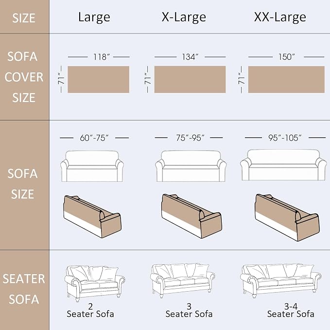 VClife Couch Cover for Sofa, Chenille Sofa Cover for Dog Modern Stripe Couch - Image 7