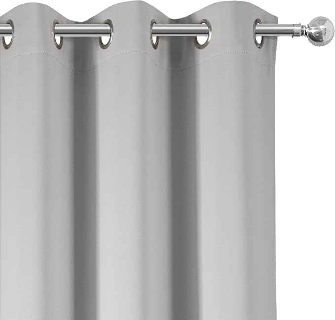 LEMOMO Light Grey Blackout Curtains/38 x 54 Inch/Set of Two Panels Grommet - Image 7