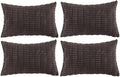 Fancy Homi 4 Packs Boho Dark Brown Decorative Throw Pillow Covers 14x24 Inch by Fancy+Homi