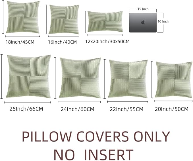 Fancy Homi 2 Packs Sage Green Decorative Throw Pillow Covers 18x18 Inch - Image 7