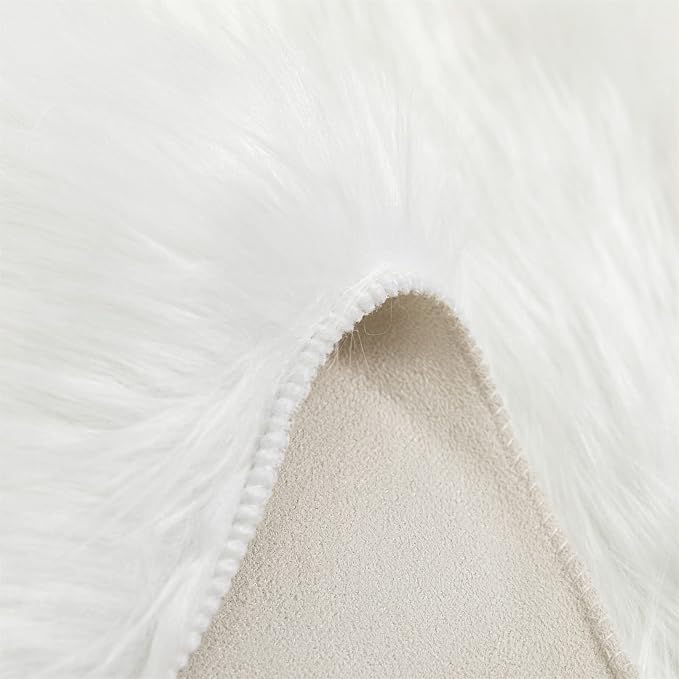 Faux White Bear Rug Faux Cowhide Carpet Animal Print Area Rug Faux Sheepskin - Image 8