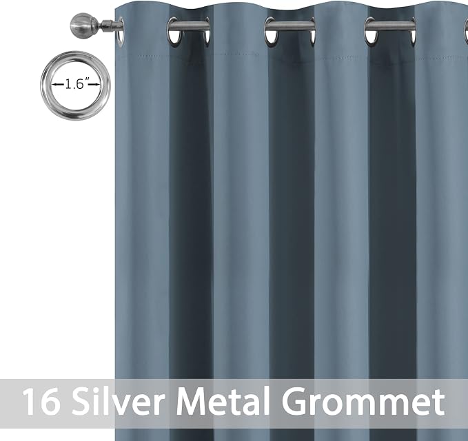 Yakamok 100% Blackout Thermal Insulated Curtains, Noise Reducing Barrier Panel - Image 3