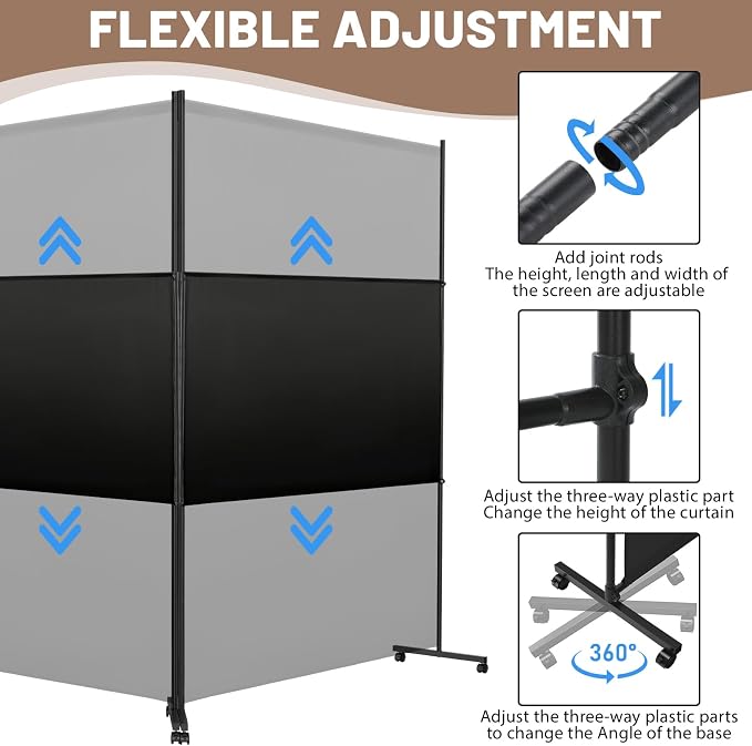 Double Panels Room Divider/Privacy Screen - Image 6