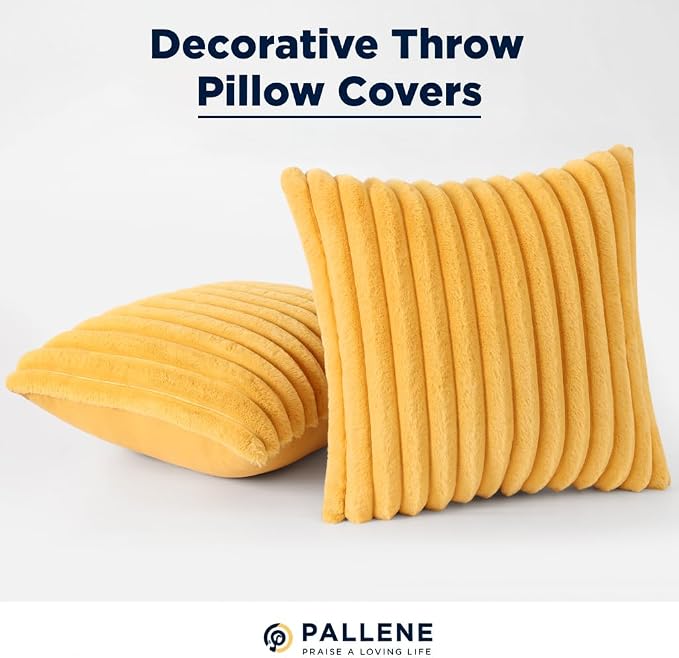 Pallene Faux Fur Plush Throw Pillow Covers 26x26 Set of 2, Luxury Soft Fluffy - Image 7