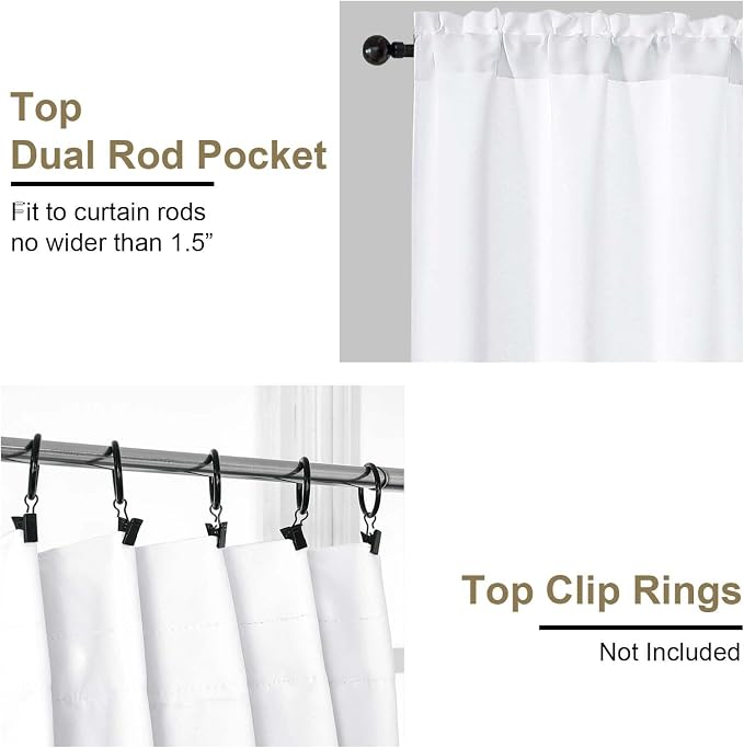OVZME Pure White Blackout Curtains - Image 4