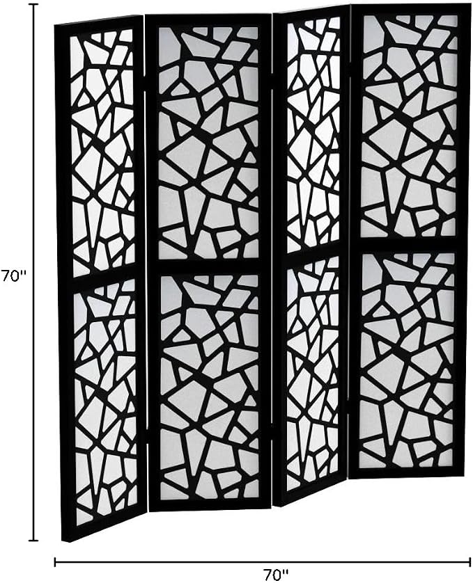 Roundhill Furniture Giyano 4 Panel Screen Room Divider - Image 6