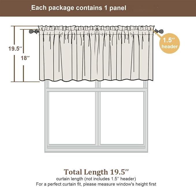 Chyhomenyc Blush Pink Valance for Windows, Light Filtering Textured Small - Image 7