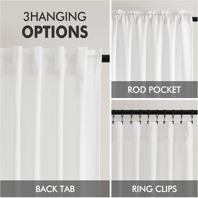 MIULEE Non-See-Through Privacy Linen Curtains 2 Panels, Light Filtering Window - Image 6