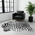 MustMat Faux Animal Rug 4'7''×5'3'' Soft and Cute Zebra Throw Rugs by MustMat