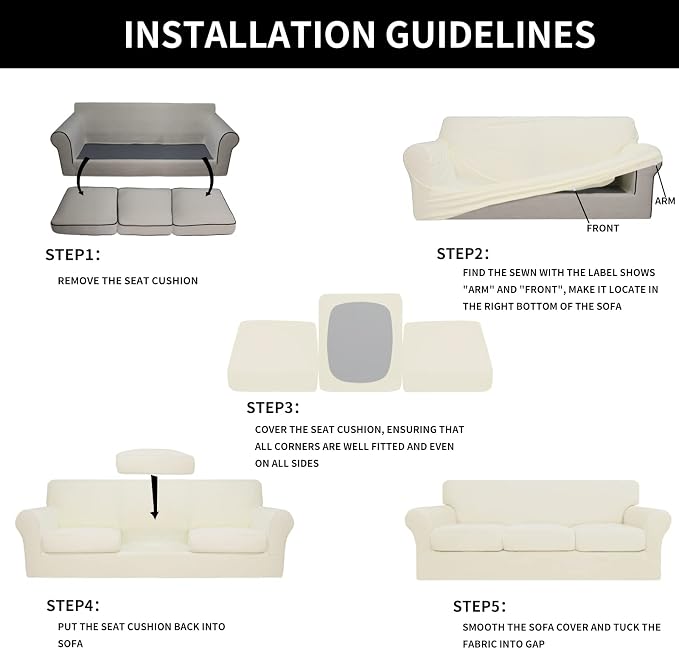 Easy-Going 4 Pieces Stretch Soft Couch Cover - Image 6