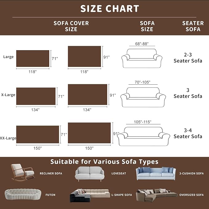 ROOMLIFE Brown Sofa Cover, Vintage Boho Couch Cover - Image 7