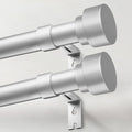 IFELS Heavy Duty Curtain Rods for Windows 66 to 120 Inch, 1 Inch Silver Curtain by IFELS