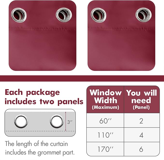 MIULEE MIULE Christmas Blackout Curtains 96 Inches Long - Image 6