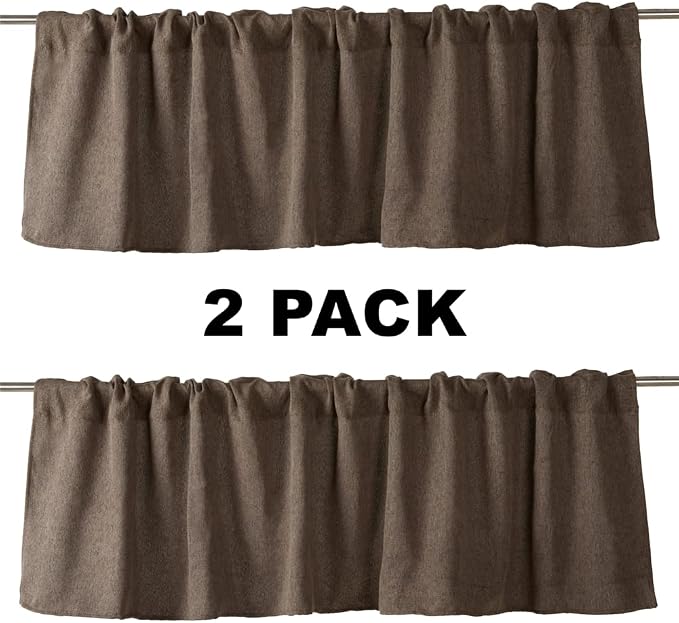Jola's House 2 Pack Burlap Window Curtain Valances Farmhouse Style Window - Image 2