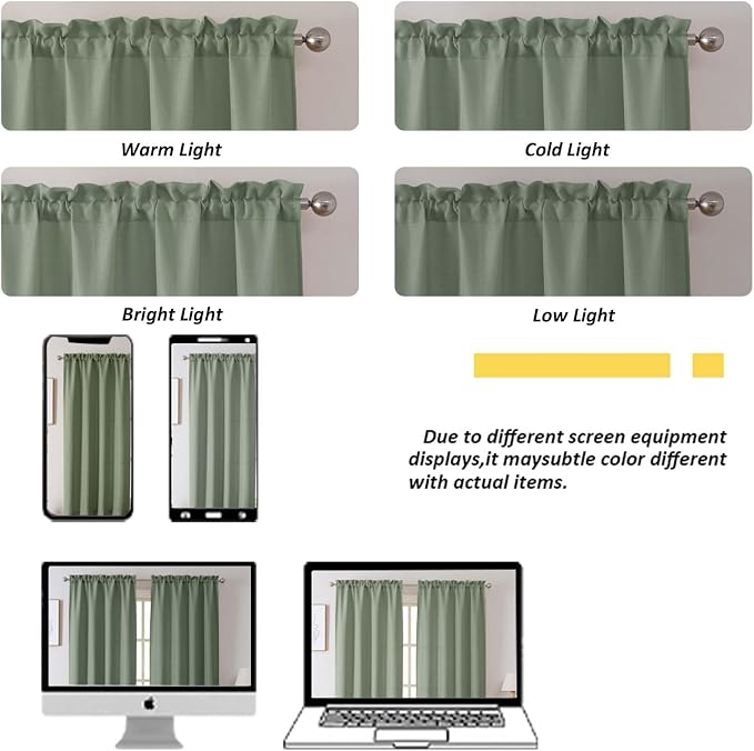 Chyhomenyc Sage Green Curtains 84 Inch Length 2 Panels Set, Faux Linen Textured - Image 7