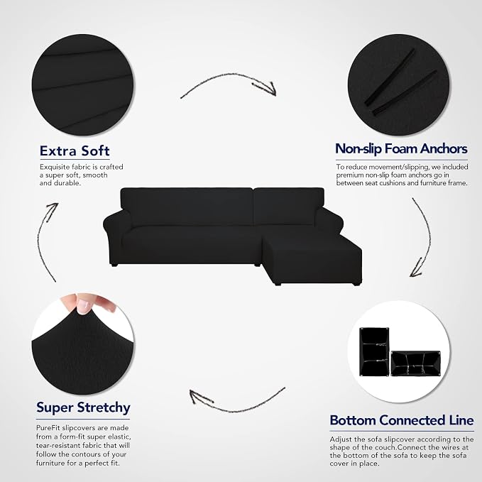 PureFit Super Stretch Sectional Couch Covers - Image 4